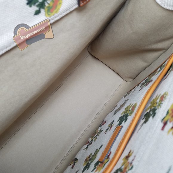 #bagsavenue Yellow Green Floral Christmas Tory Burch Daisy Printed Jumbo - Picture 4 of 16